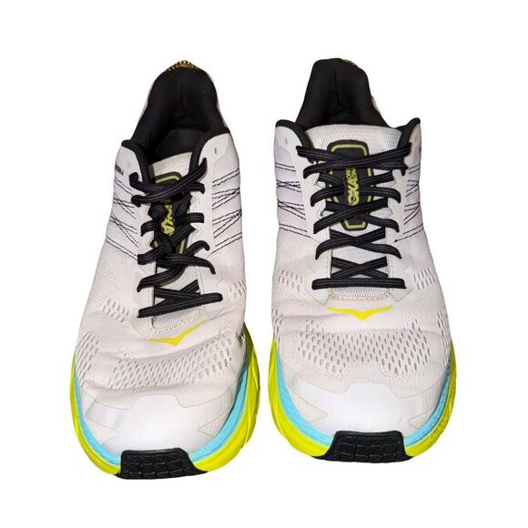 Hoka men’s Clifton 6 Athletic Shoes - White, Yellow, and Blue size 11 main image 4